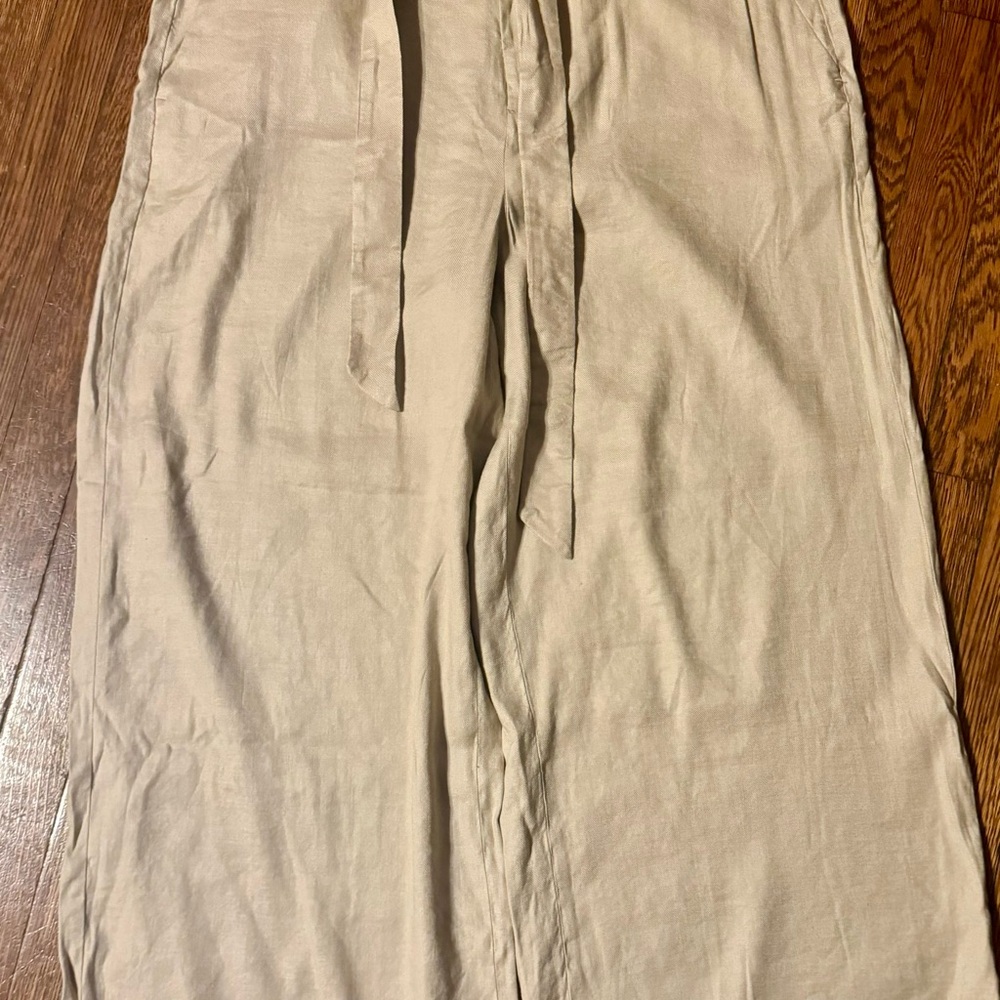 Women's Banana Republic Linen Blend Beige Pants, NWT - Picture 4 of 8